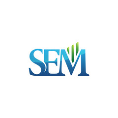 Initial letter SEM logo finance blue green color