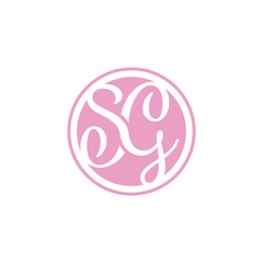 Initial abstract letter sg circle logo