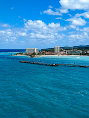 View of the sea and the city in Ocho Rios 