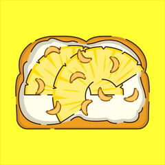 illustration of bread with Pineapple