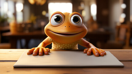 frog on a board HD 8K wallpaper Stock Photographic Image