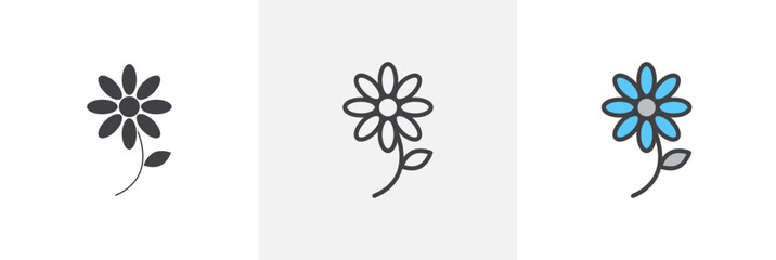 Flower Isolated Line Icon Style Design. Simple Vector Illustration