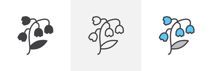 May Lily Isolated Line Icon Style Design. Simple Vector Illustration