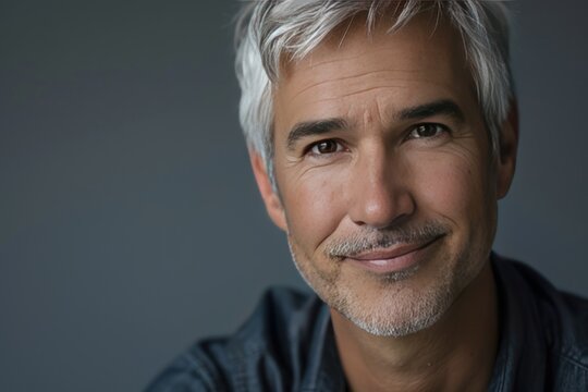  a distinguished mature man with silver hair 