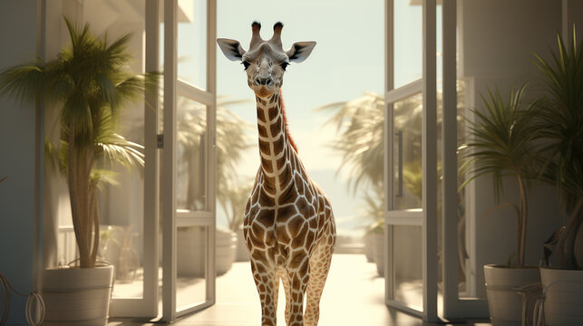 giraffe HD 8K wallpaper Stock Photographic Image