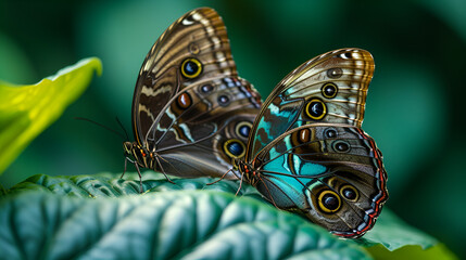 two brown butterflies