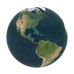 Planet Earth America View Isolated