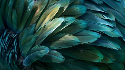 Close Up Of Green Purple And Blue Plumage (Generative AI)