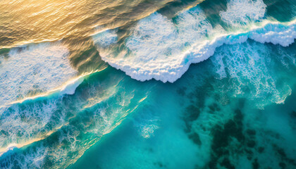 crystal-clear Bahamian waters with white waves - Powered by Adobe