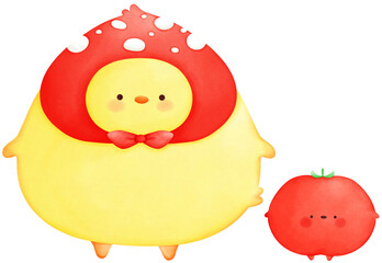 Chick and tomato bff