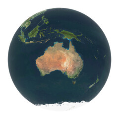 Planet Earth Australia View Isolated