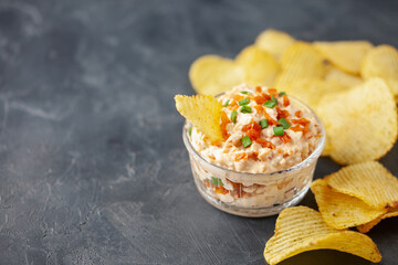 Homemade French Onion Dip with Chips