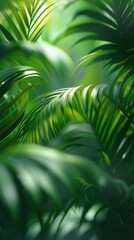 Tropical Temptation: Enchanting macro shot of palm leaves, their swirling patterns tempting viewers into a tropical reverie.