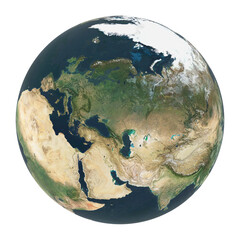 Planet Earth Europe View Isolated