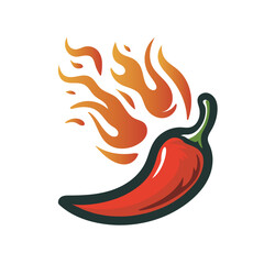 simple vector of hot chili peppers on white background