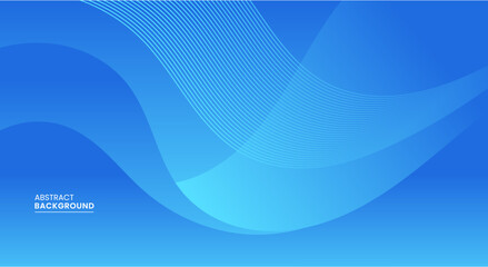 Blue abstract background with wavy shapes