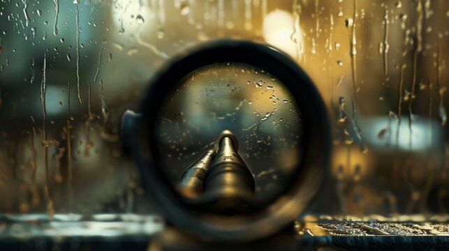 Hitmans view through a sniper scope target in sight pulse racing