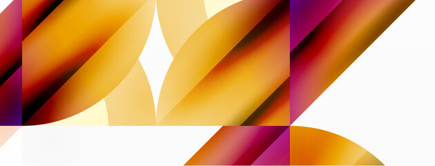 Minimalist background with square-tiled geometric circles, symphony of precise patterns. Interlocking shapes create tranquil yet captivating backdrop, blending modernity and structured elegance