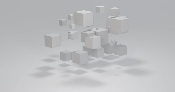 3D loop animation of rotate cube.