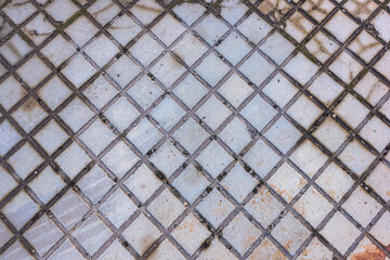 old checkered sidewalk tile texture background