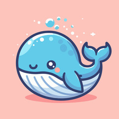 flat vector logo of a whale ,  flat logo of a whale 