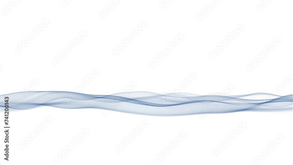 Poster beautiful elegant waves loop slow motion on clean white background.