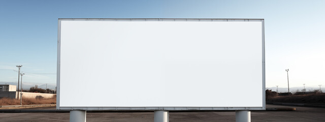 Large empty blank white billboard. Used for mock ups and others.
