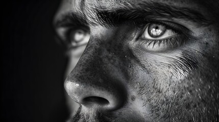 "Portrait of Recovery Strength: Ultra Realistic 8K High Contrast Black & White - Adobe Stock"