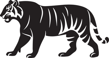 Obraz premium Black tiger silhouettes vector illustration