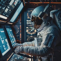 Logistics of space travel engineers planning missions with cutting edge technology