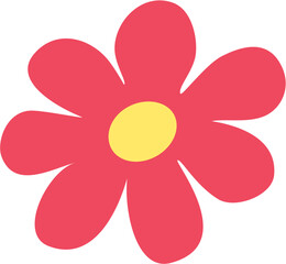 Red flower petals in SVG vector.