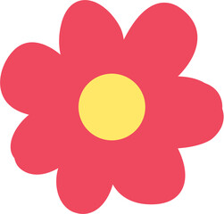 Red flower petals in SVG vector.