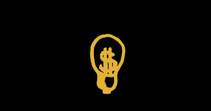 Light bulb idea doodle animation