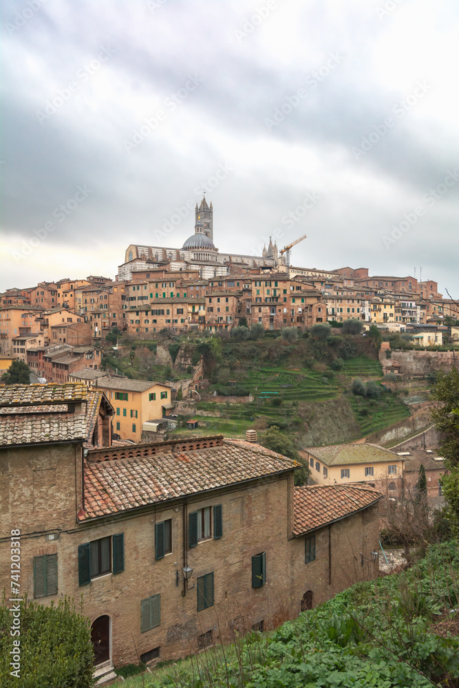 Sticker cityscape of siena, tuscany, italy