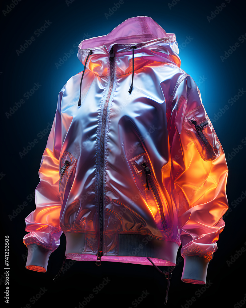 Wall mural Iridescent Metallic Jacket with Glow and Shiny Effect