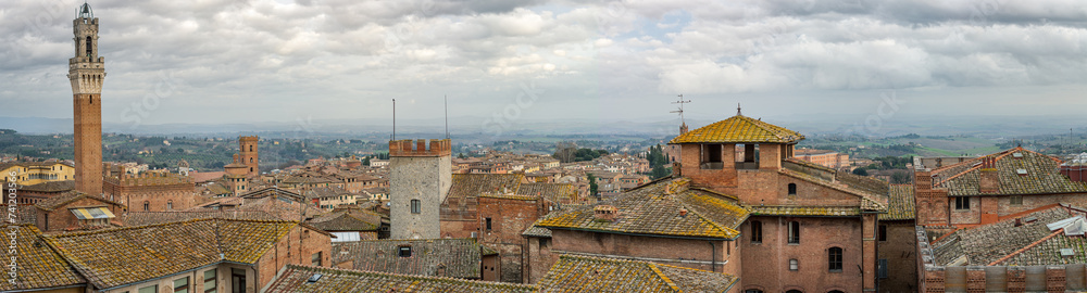 Sticker cityscape of siena, tuscany, italy