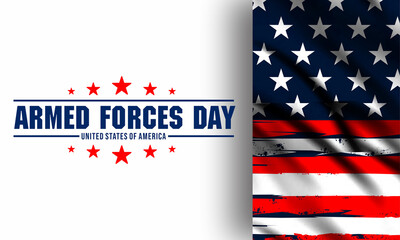 Armed forces day in United States of America  . Celebrated in the United States to honor the services of all forces for the country vector design.