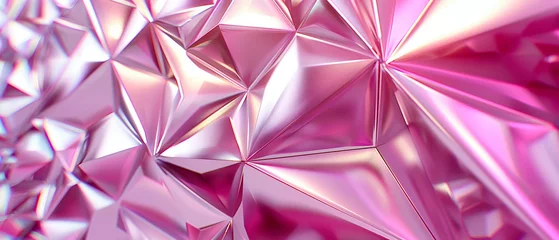 Gordijnen Futuristic crystal design, an abstract pattern of geometric elegance, blending light and color in a digital landscape © Real