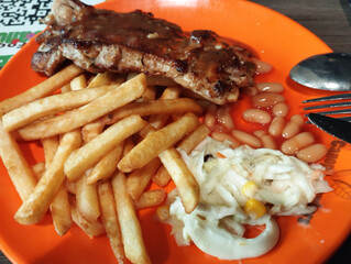 western cuisine steak and fries