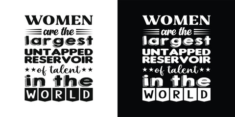 World Women's Day typography design for print. March 8th 2024 day of women's t shirt design. Women's Day day design. Motivational famous quotes typography t shirt design. poster, banner, cover, page