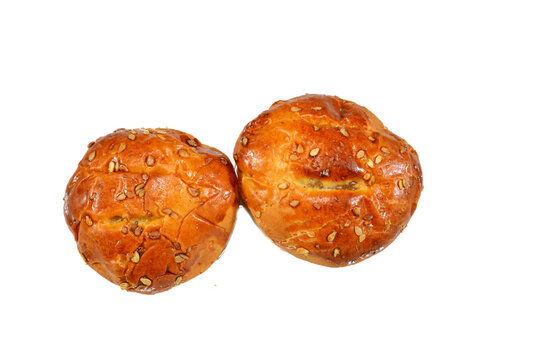 Pastry stuffed with Malban creamery and topped with sesame seeds, Egyptian Ajamya Agamiya filled cookies, famous middle eastern date filled pastries covered with sesame, Arabic traditional cookies