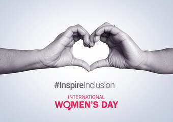 International women's day concept poster. Woman sign illustration background. campaign theme- #InspireInclusion - obrazy, fototapety, plakaty