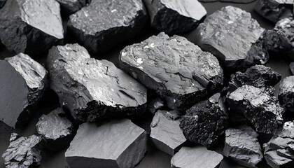Coal mineral black as stone background; for geology or engineering projects