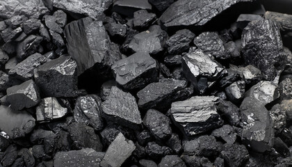 Coal mineral black as stone background; for geology or engineering projects