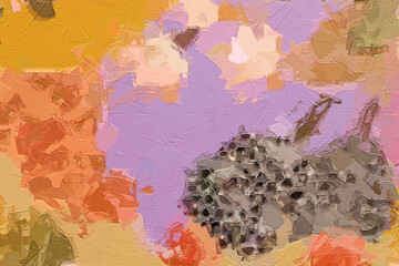 Naklejka premium Oil paintings and various flowers, roses, peonies, figures, and birds are beautiful