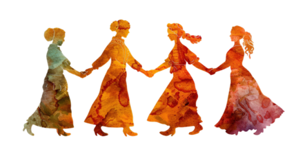 Women's History month isolated on transparent background, Generative ai.