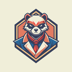 Vector panda ninja character mascot logo, Generative Ai
