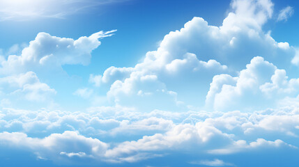 Naklejka na ściany i meble Blue sky with white cloud background 