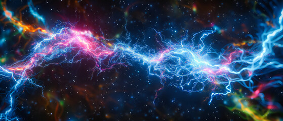 Obraz premium Stellar birth in the cosmos, an abstract nebula blooms in the vastness of space, a canvas of light and color