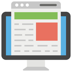 Flat icon design of content creation 